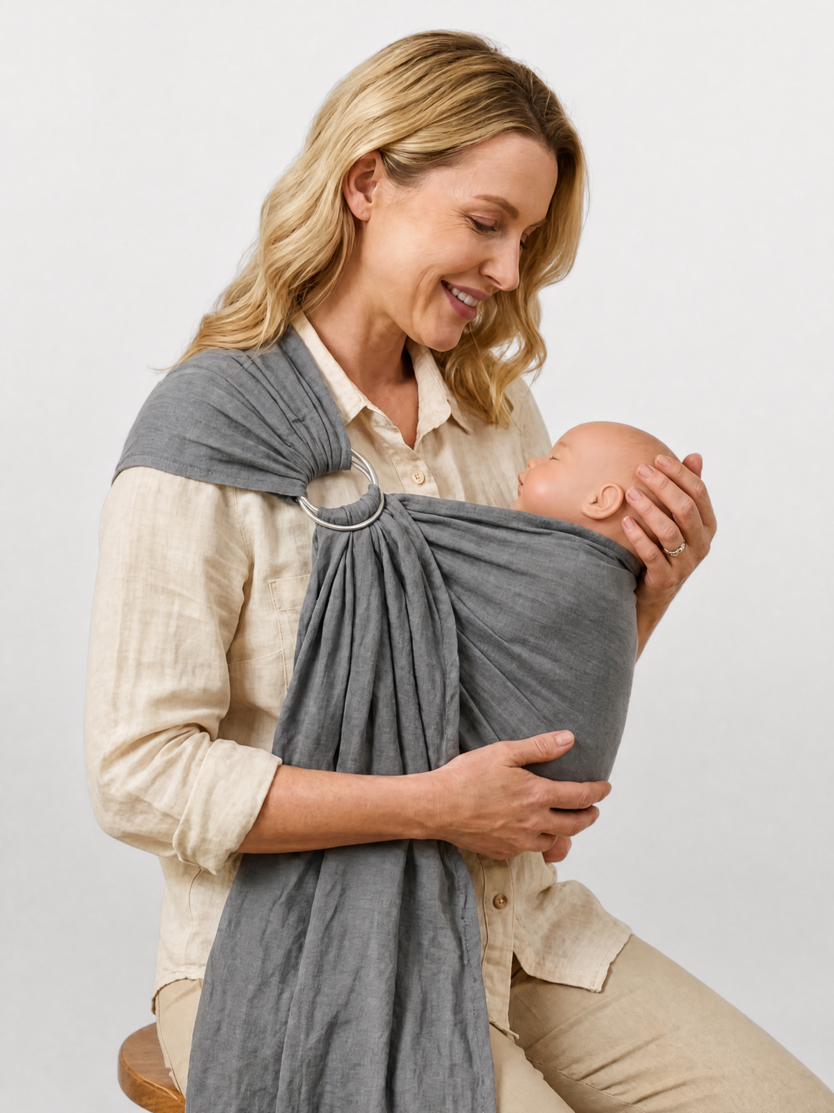 Baby Carrier Ring Sling for Newborns in Linen Cotton