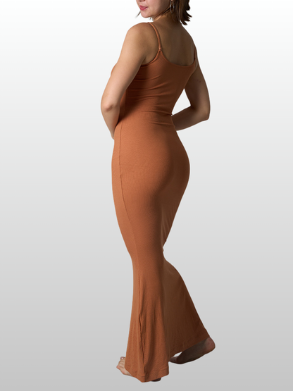 Umstandsmode, Langes Umstandskleid, Figurbetont Maxikleid, Gerippt