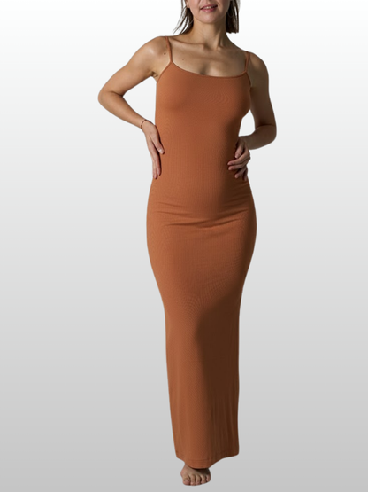 Umstandsmode, Langes Umstandskleid, Figurbetont Maxikleid, Gerippt