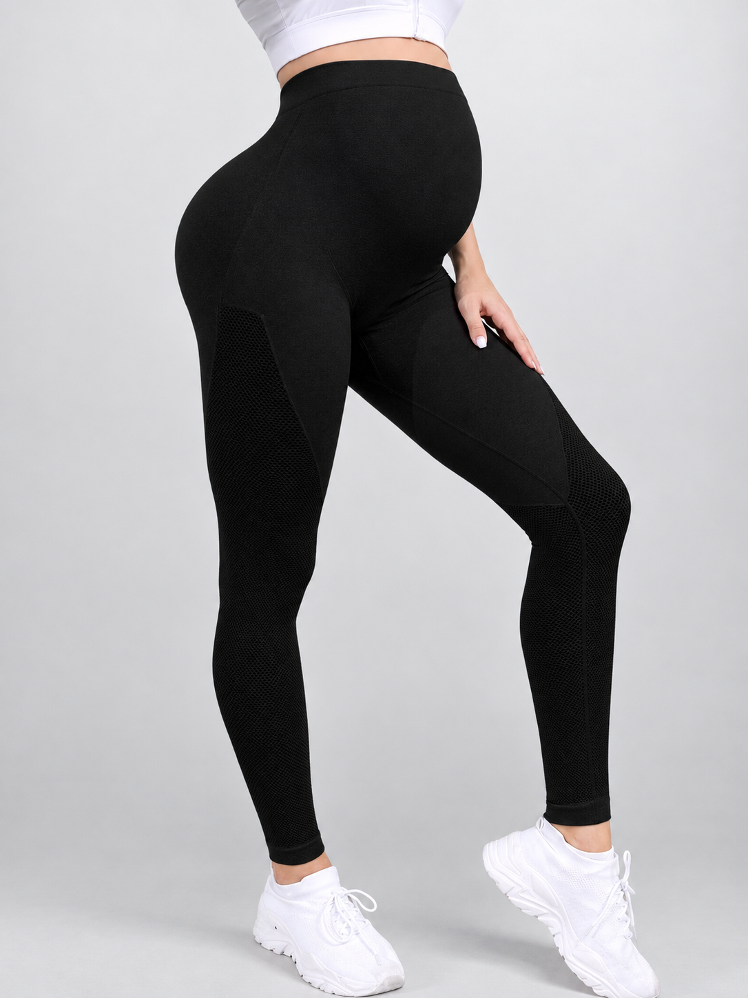 Maternity Leggings for Workout with Over the Belly Panel
