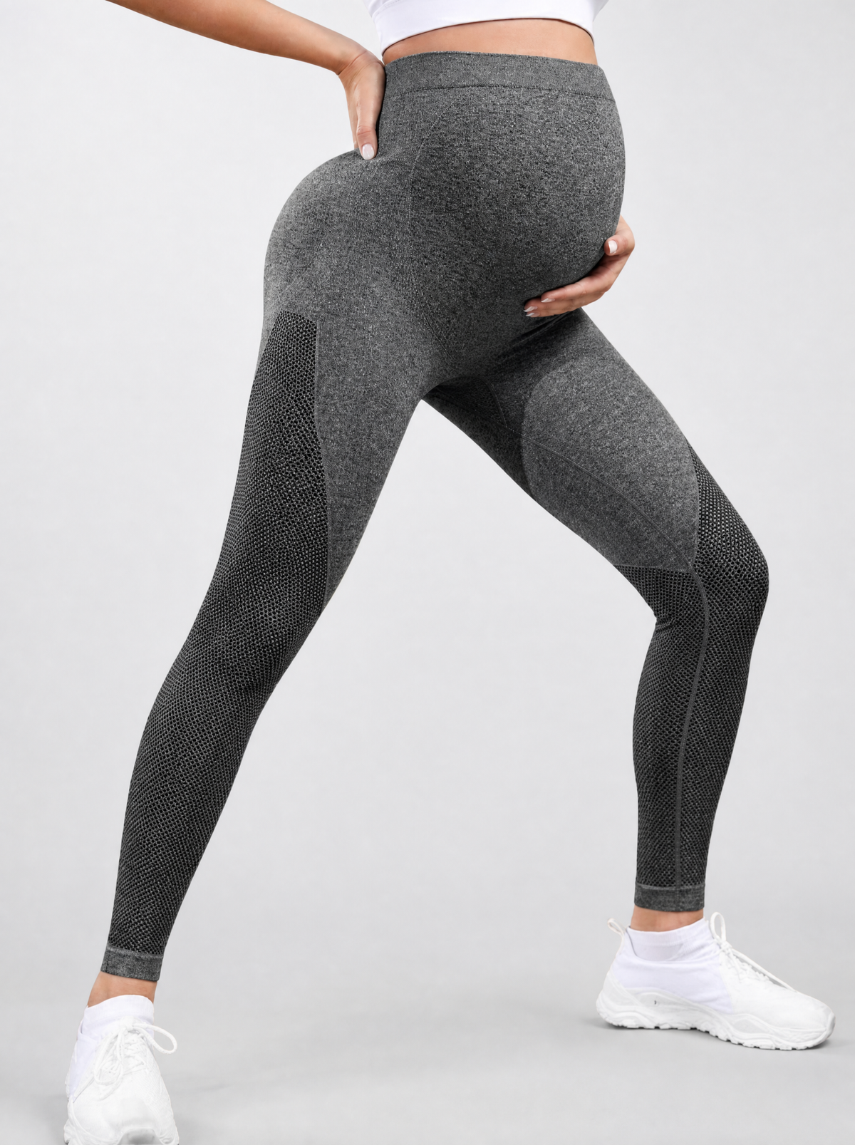 Maternity Leggings for Workout with Over the Belly Panel