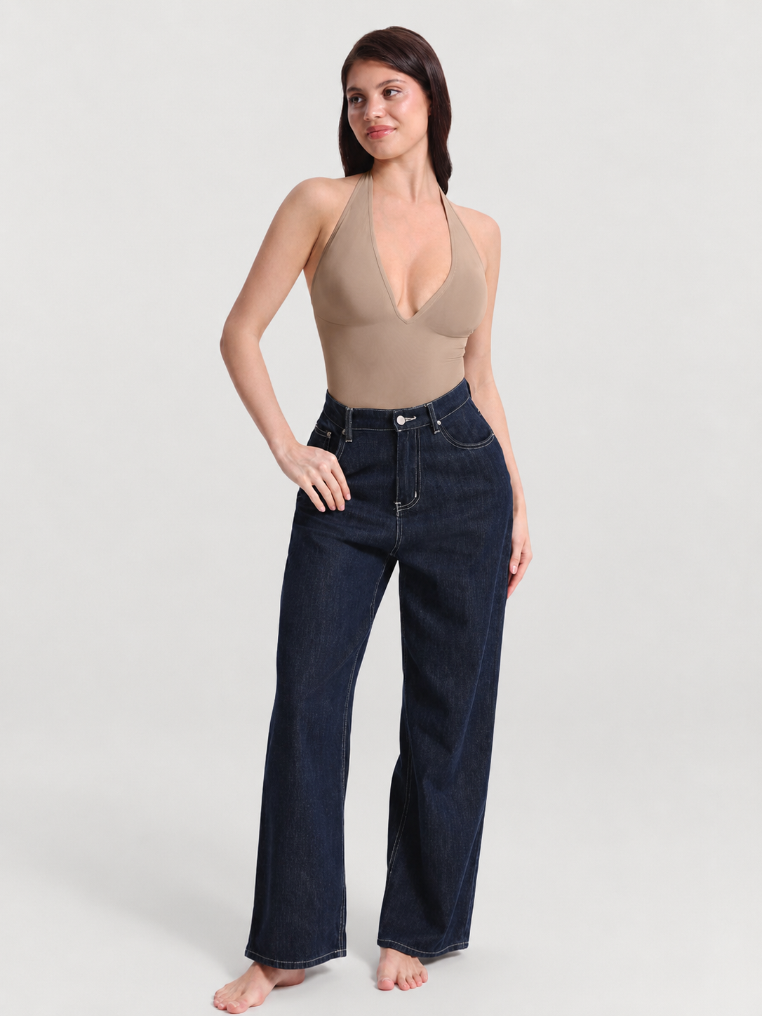 Shapewear Bodysuit Halter Neck with Waist Compression