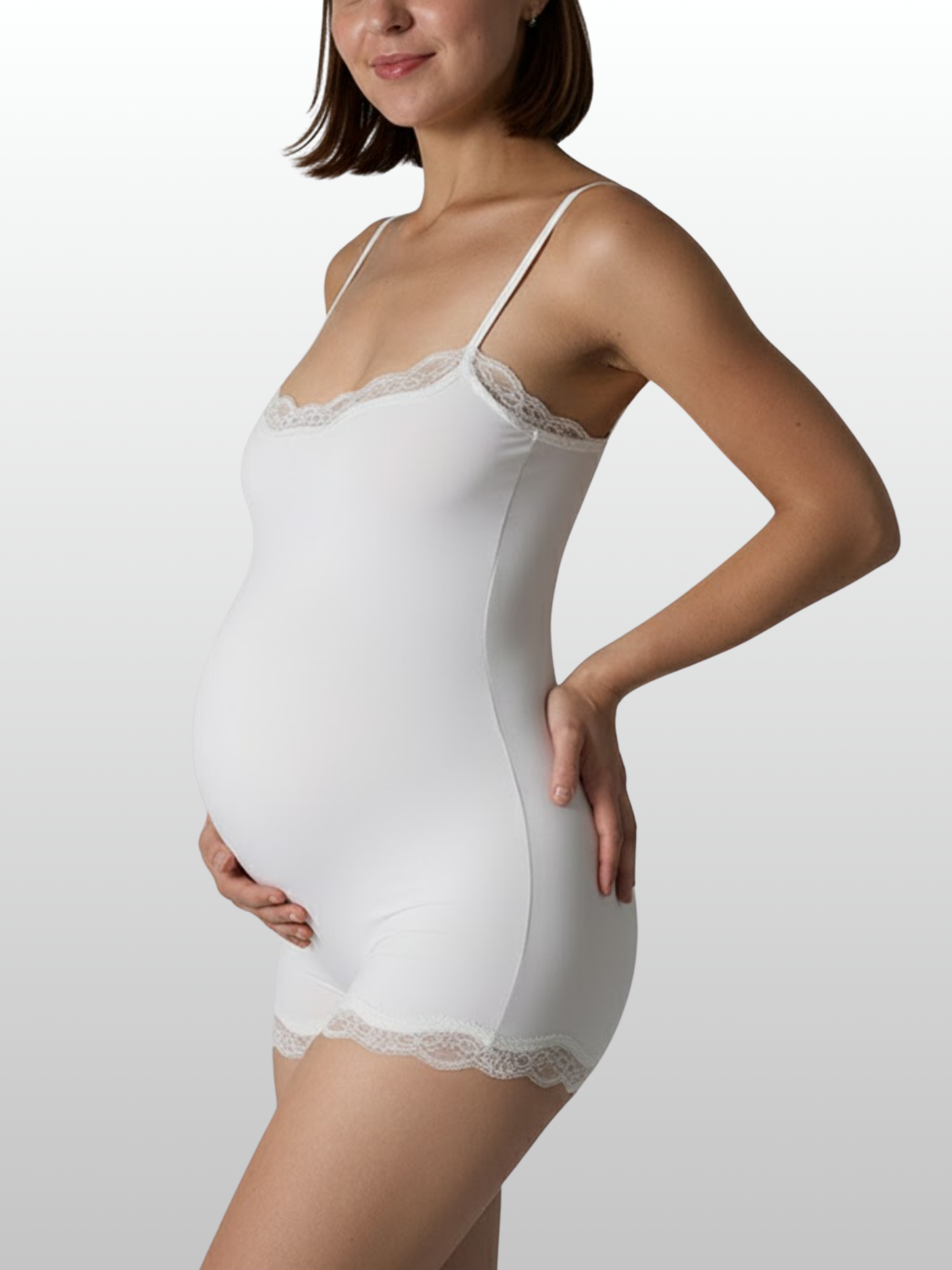 Maternity Bodysuit, Adjustable Spaghetti Straps, Stretchy, Breathable Maternity Body