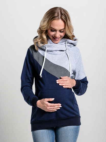 Nursing Sweatshirt with Hidden Zipper for Breastfeeding