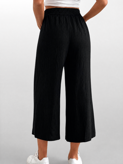 Maternity Pants Summer Wide Leg with High Elastic Waistband