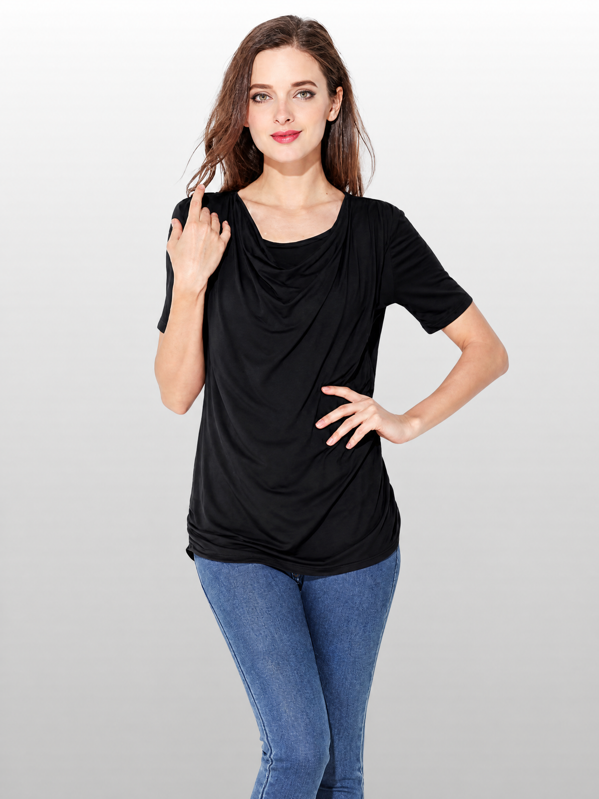 Nursing Top in Soft Modal with Side Pull-Up Access