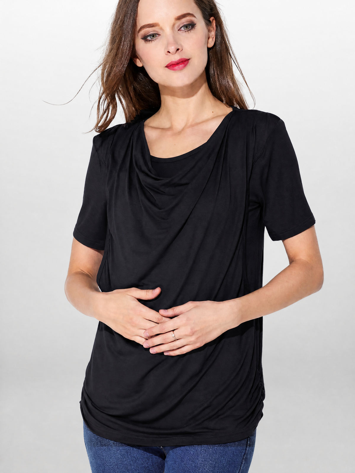 Nursing Top in Soft Modal with Side Pull-Up Access