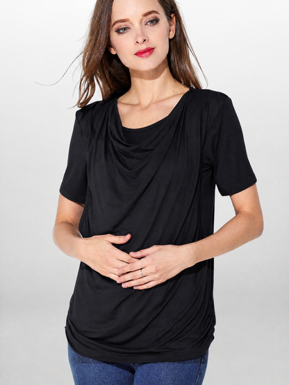 Nursing Top in Soft Modal with Side Pull-Up Access