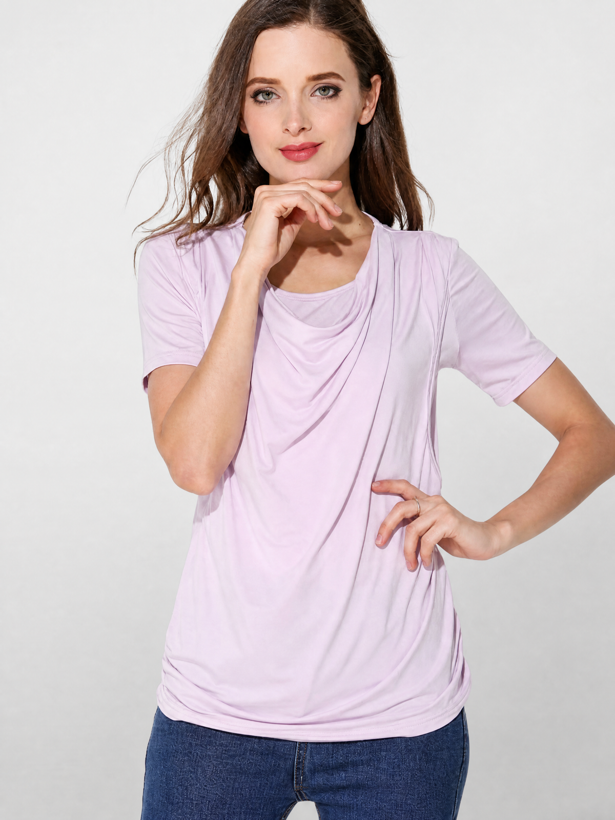 Nursing Top in Soft Modal with Side Pull-Up Access