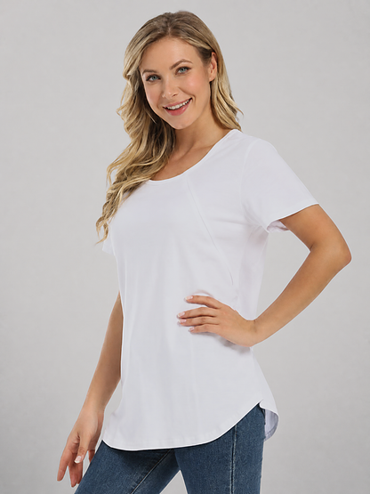 Nursing Shirt with Hidden Zipper in the Side Seam