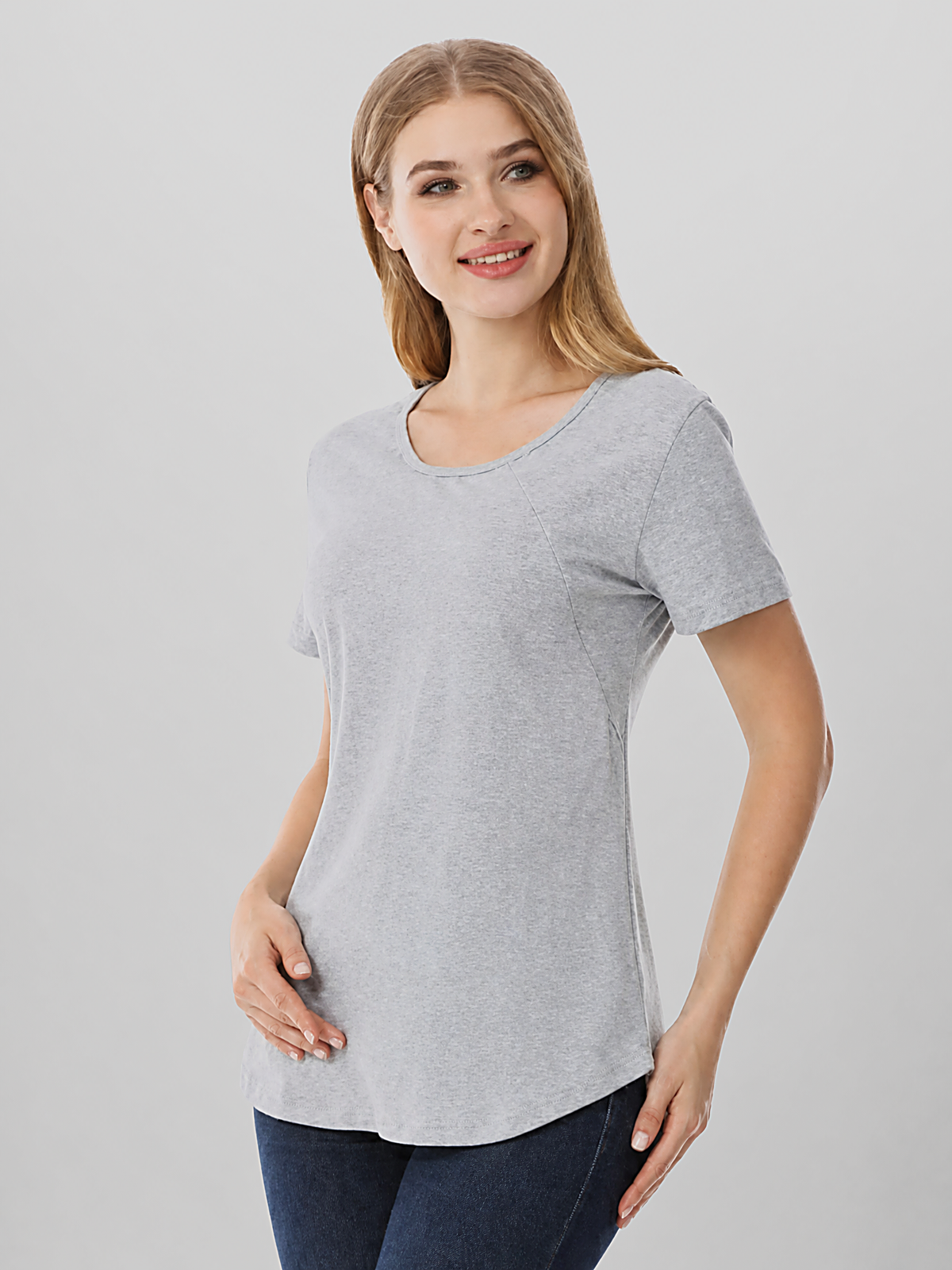 Nursing Shirt with Hidden Zipper in the Side Seam