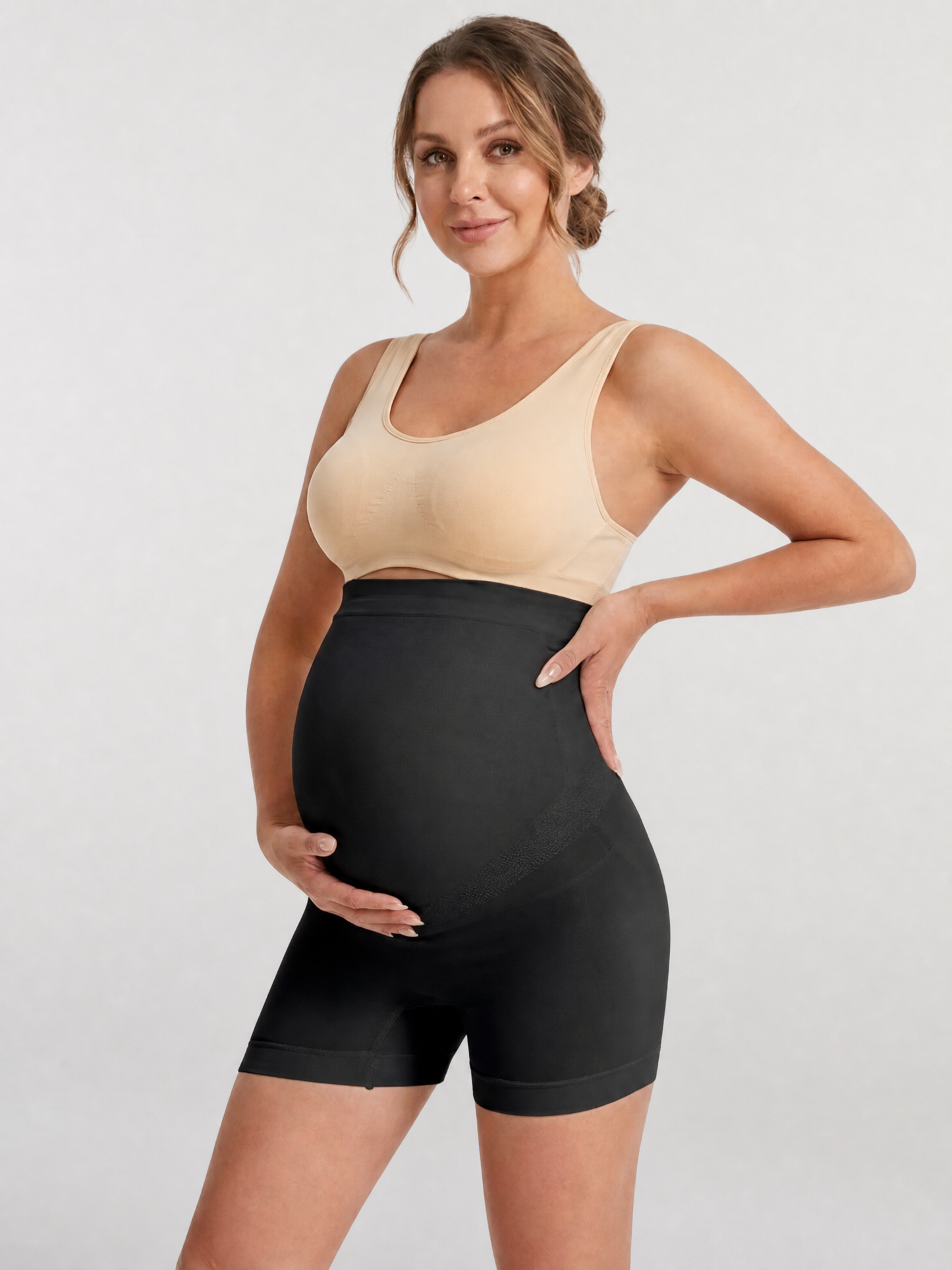 Maternity Support Shorts, Seamless, Belly Lift, Anti-Chafing, Compression