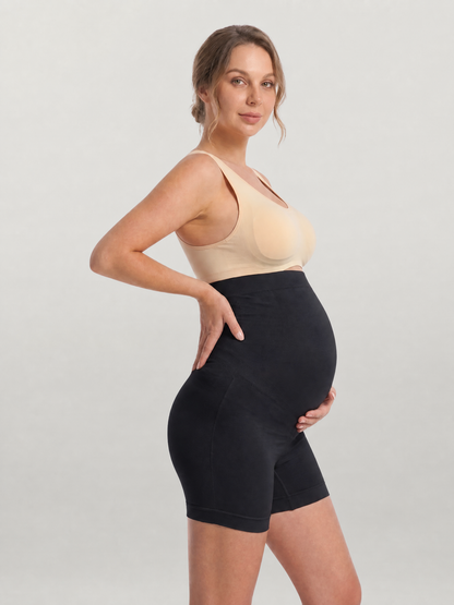 Maternity Support Shorts, Seamless, Belly Lift, Anti-Chafing, Compression