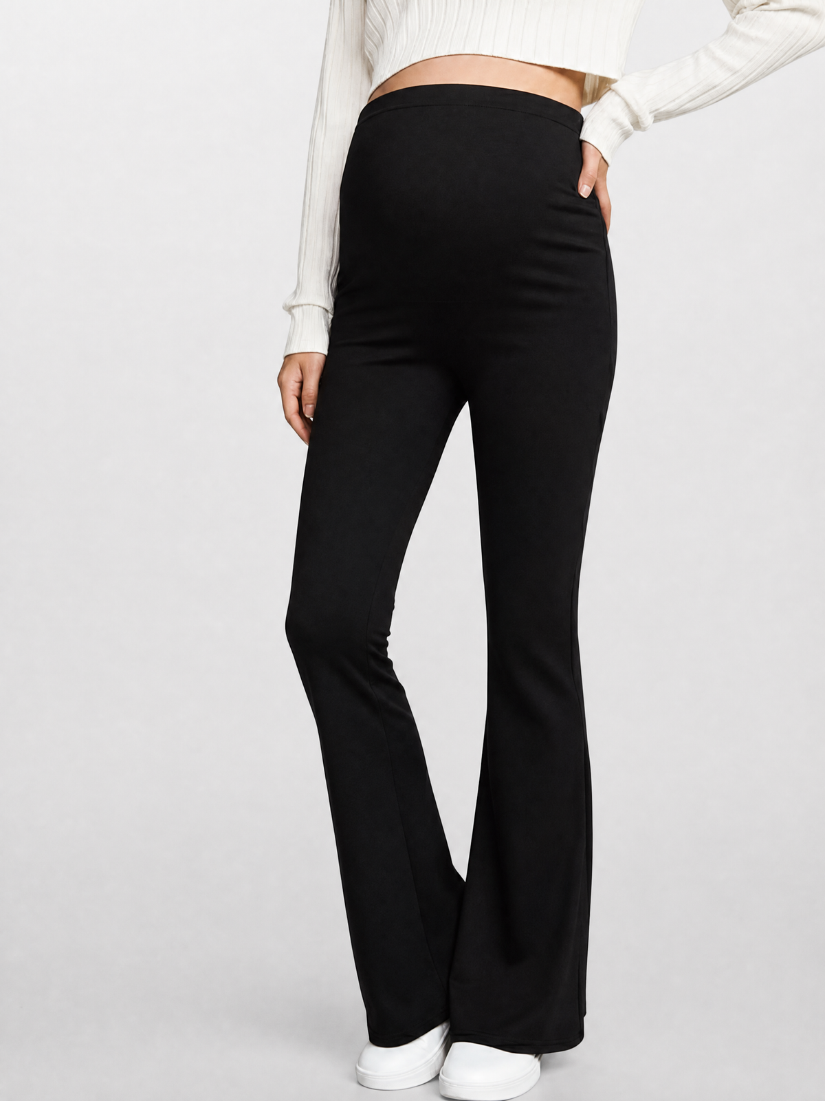 Maternity Pants Flare with Soft Elastic Waistband Over the Belly