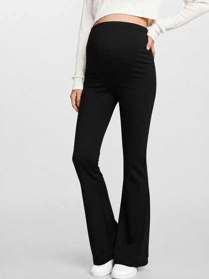 Maternity Pants Flare with Soft Elastic Waistband Over the Belly