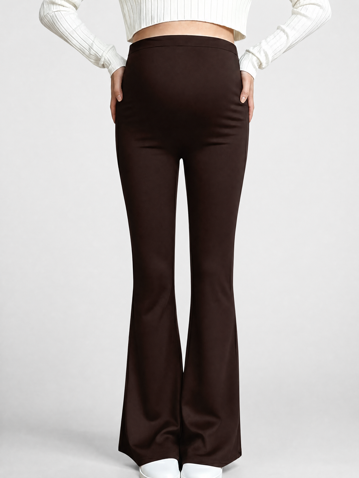 Maternity Pants Flare with Soft Elastic Waistband Over the Belly