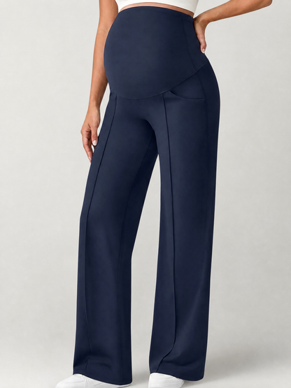 Maternity Pants Over the Belly with Front Pleats