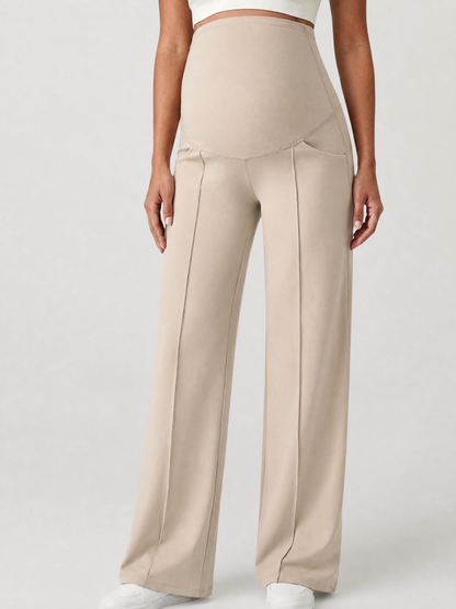 Maternity Pants Over the Belly with Front Pleats