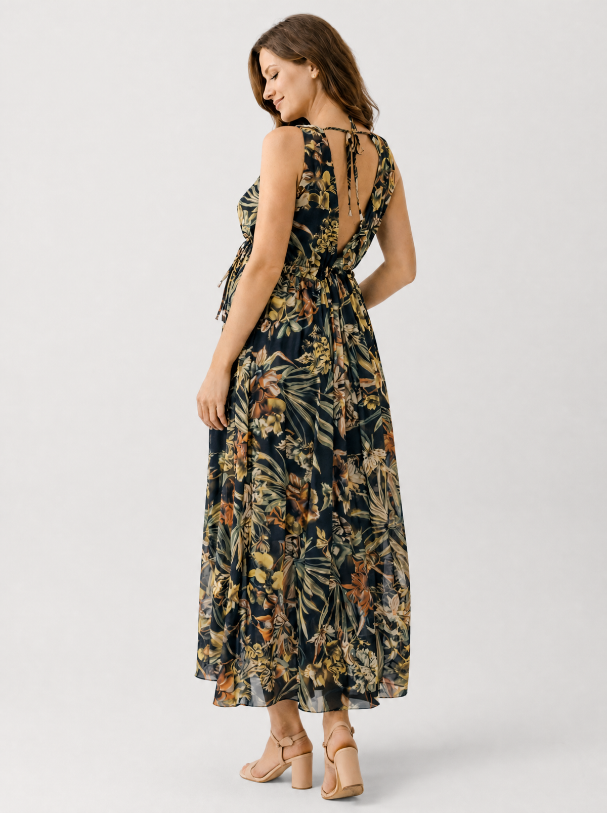 Maxi Dress Maternity Boho Floral with Empire Waist