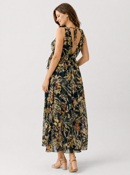 Maxi Dress Maternity Boho Floral with Empire Waist