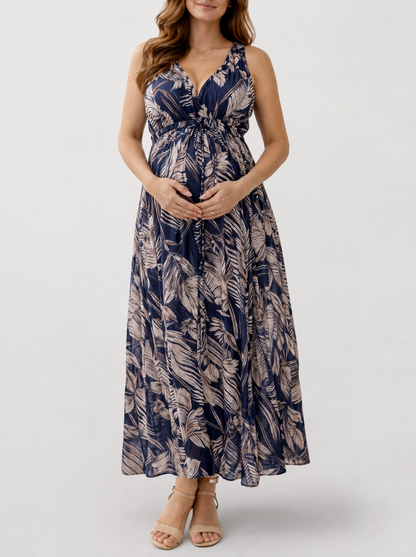Maxi Dress Maternity Boho Floral with Empire Waist