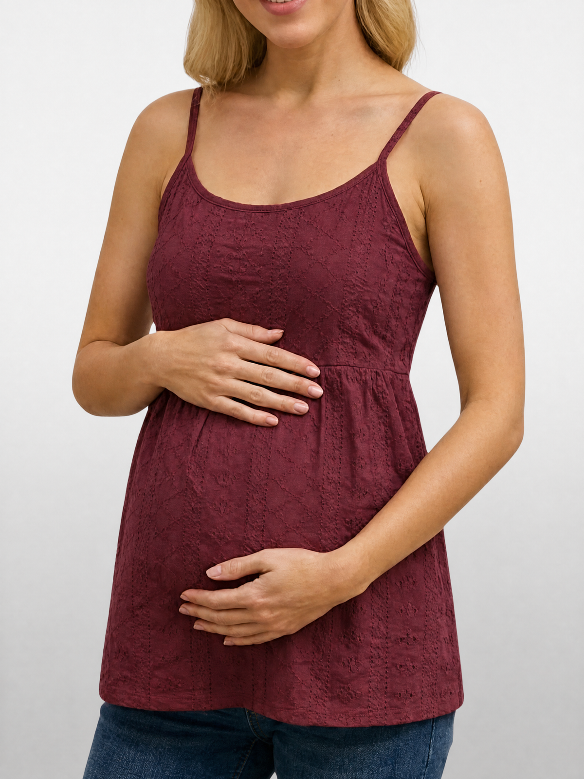 Blouse Maternity for Summer in Airy Eyelet Lace