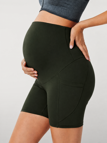 Shorts Maternity with Pockets and High Belly Band