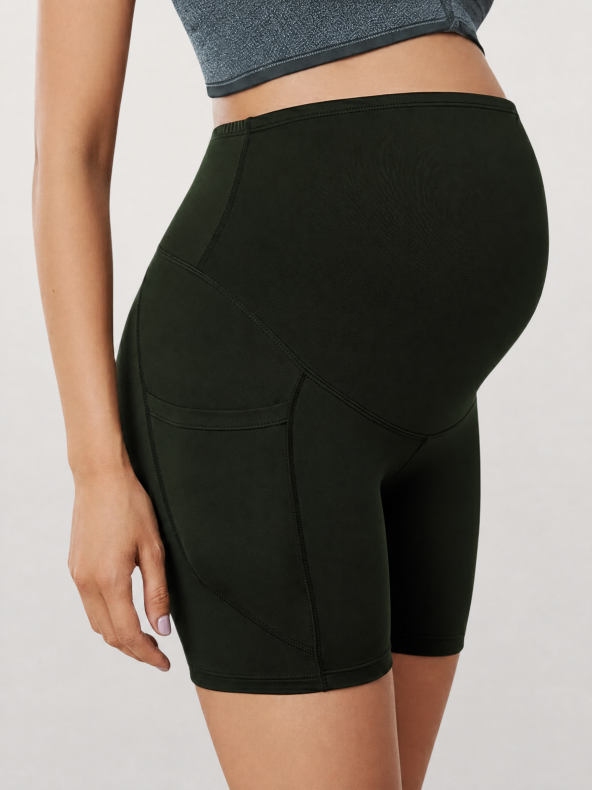 Shorts Maternity with Pockets and High Belly Band