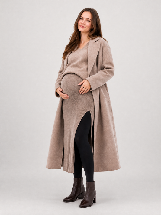 Tights Maternity Thermal with Fleece Lining and Rib Knit