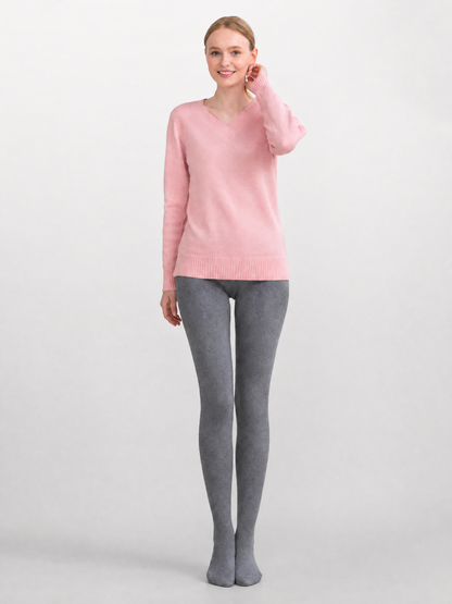 Tights Maternity Thermal with Fleece Lining and Rib Knit